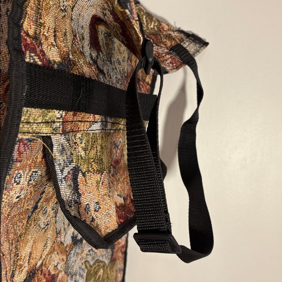 Vintage Retro Tapestry Cat Design Women's Wheeled Carry On Luggage Travel Bag - Picture 14 of 17